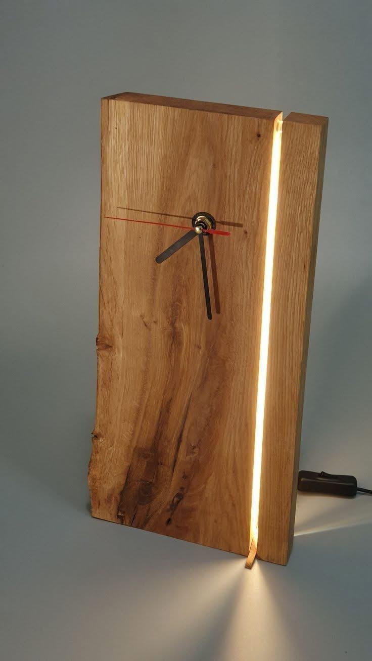 ağaç saat Dekoratif Ağaç Masa Saati - Görsel 1