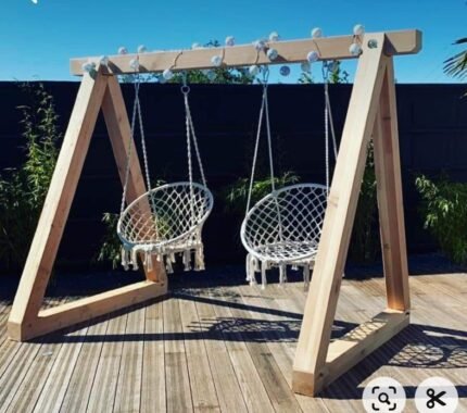 sivas ahşap salıncak, ahşap salıncak, makorome örgülü salıncak