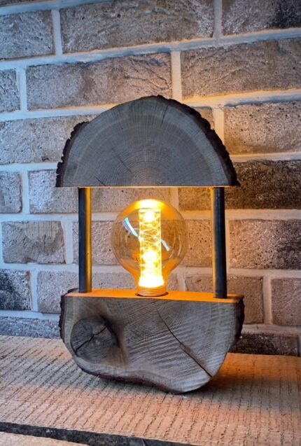 Masa üstü lamba, ahşap masa üstü lamba