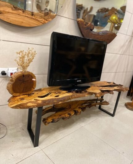 tv ünitesi, ahşap tv ünitesi, dekoratif ünite, televizyon ünitesi, kütük tv ünitesi,